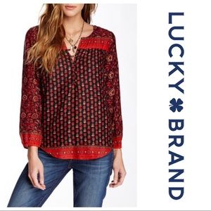 Lucky Brand Jordyywn Printed Peasant Blouse